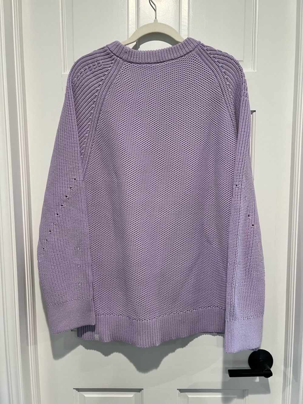 Lululemon Chunky Knit Crewneck Sweater XL Lavender Purple Cotton Blend W3HEIS - Picture 3 of 7